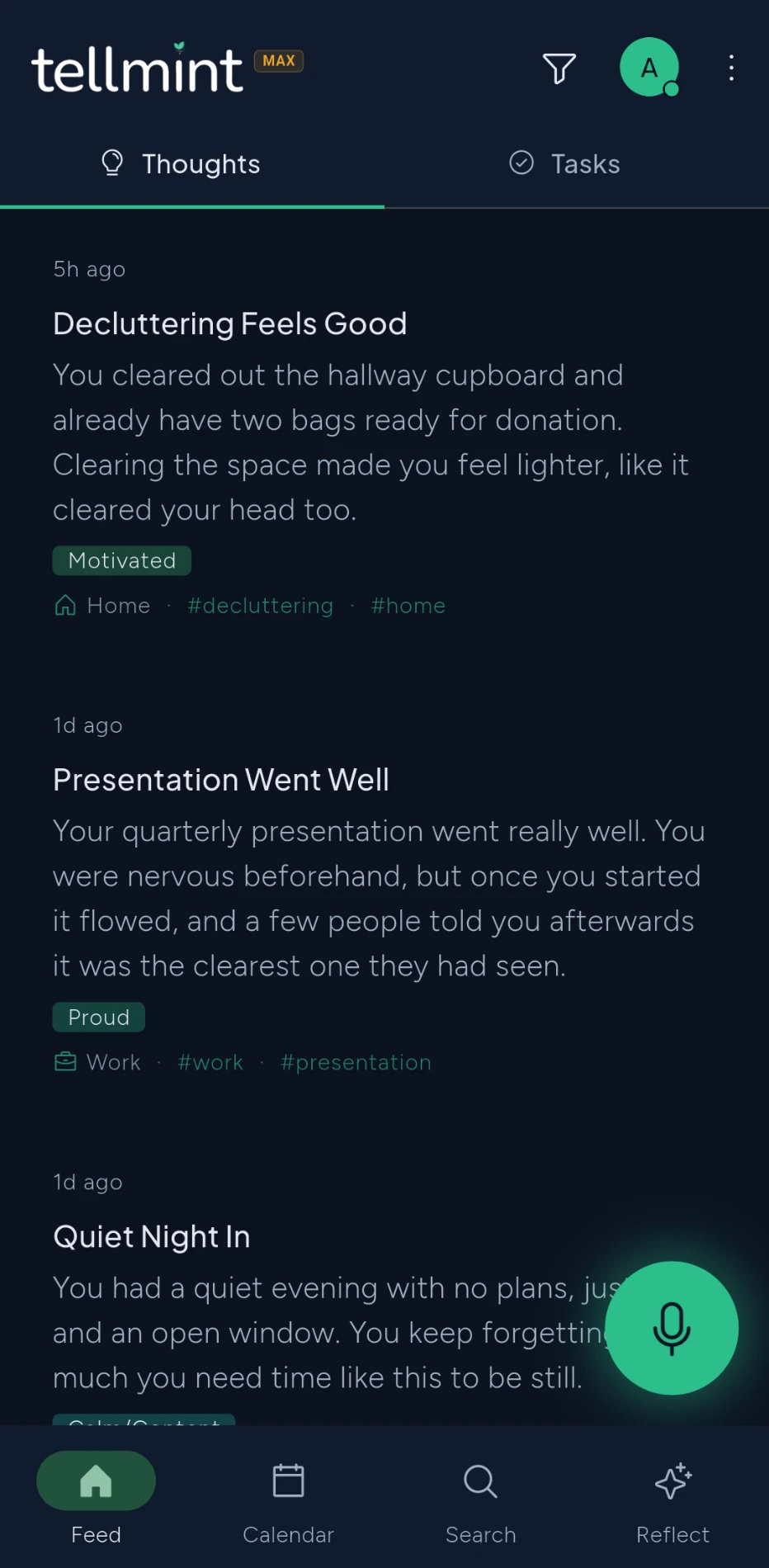 Your thoughts and tasks, sorted automatically